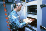 Scientist Wearing Biosafety Level-4 Protective Gear