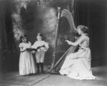 Woman Playing Harp, Children Singing