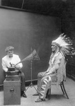 Piegan Indian, Mountain Chief and Phonograph