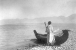 Kutenai Woman With Canoe