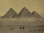 Camel Riders Near Pyramids