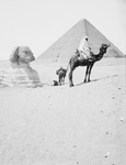 Men With Camels Near the Great Sphinx and Pyramids