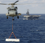 Aircraft Carrier and Helicopter