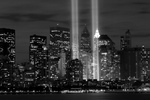 Black and White Stock Image of the Tribute in Light Memorial