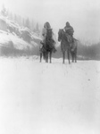 Two Apsaroke Indian Men on Horses in Winter