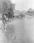 Mandan Indian About to Bathe in a Stream
