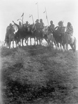 8 Crow Native Americans on Horseback