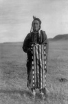 Hidatsa Native Man Wrapped in a Blanket