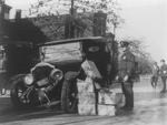 Confiscated Moonshine and Wrecked Car During Prohibition