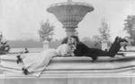 Couple Near a Fountain, Kissing