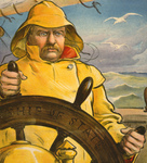 Theodore Roosevelt Steering a Ship