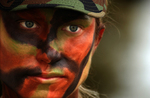 Female Soldier With Face Paint