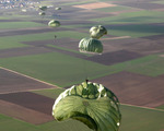 Parachutes of an Airborne Jump Exercise