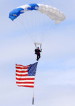 Parachuting With an American Flag