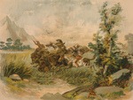Buffalo Being Hunted By Indians