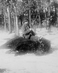 Hunter Sitting on His Buffalo