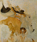 Woman, Dog and Baby