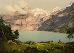 Oeschinen Lake and Mountains in Switzerland