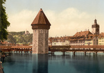 Water Tower and Chapel Bridge in Switzerland