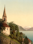 Church on Geneva Lake, Dent du Midi Mountains