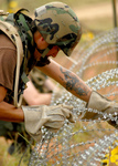 Soldier Stringing Concertina Wire