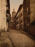 Cobbled Street Scene in Fuenterrabia, Spain