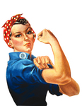 Picture of Rosie The Riveter Flexing Her Arm Muscles, We Can Do It!
