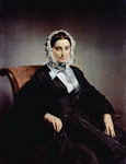 Photo of Teresa Borri Stampa Manzoni Sitting in a Chair, Wearing a Dress and Bonnet, by Francesco Hayez