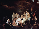 Photo of a Group of Nude Women Bathing, Bath of the Nymphs by Francesco Hayez