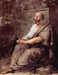 Photo of Greek Philosopher Aristotle Seated Against a Wall by Francesco Hayez