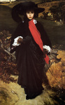 Photo of a Woman in Black and Red Walking Outdoors, May Sartoris by Frederic Lord Leighton