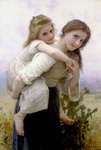 Photo of a Girl Carrying Her Little Sister on Her Back, Not Too Much To Carry by William-Adolphe Bouguereau