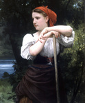 Photo of a Girl Raking Hay, the Haymaker by William-Adolphe Bouguereau