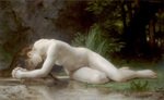 Photo of a Nude Woman Lying Over a Stream, Biblis by William-Adolphe Bouguereau