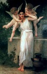 Photo of Cherubs With a Beautiful Young Woman, Youth by William-Adolphe Bouguereau