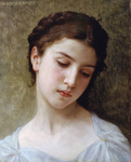 Photo of a Sad Young Woman, Head of a Young Girl, by William-Adolphe Bouguereau