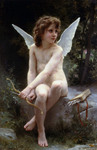 Photo of Cupid Seated With Bow and Arrows, Love on the Look Out, by William-Adolphe Bouguereau