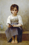 Photo of a Little Girl With an Open Book, the Difficult Lesson by William-Adolphe Bouguereau