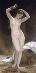 Photo of a Nude Woman Combing Through Her Long Hair With Her Fingers, Bather by William-Adolphe Bouguereau
