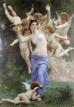 Photo of a Nude Woman Surrounded by Cherubs and Cupids With Arrows, The Invasion by William-Adolphe Bouguereau