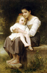 Photo of a Girl Holding Her Little Sister, Big Sis by William-Adolphe Bouguereau