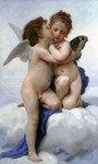 Photo of Cupid and Psyche as Children, Kissing, by William-Adolphe Bouguereau