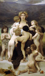 Photo of a Woman Surrounded by Many Nude Children, The Motherland by William-Adolphe Bouguereau
