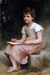 Photo of a Little Girl Writing in a Journal, A Calling, by William-Adolphe Bouguereau