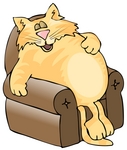 0012-0711-1721-4014_fat_orange_cat_sleeping_in_a_lazy_chair_clipart.jpg
