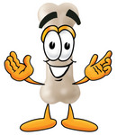 Clip art Graphic of a Bone Cartoon Character With Welcoming Open Arms