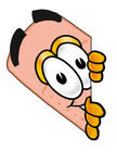 Clip art Graphic of a Bandaid Bandage Cartoon Character Peeking Around a Corner