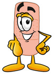 Clip art Graphic of a Bandaid Bandage Cartoon Character Pointing at the Viewer