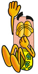 Clip art Graphic of a Bandaid Bandage Cartoon Character Plugging His Nose While Jumping Into Water