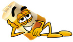 Clip art Graphic of a Construction Road Safety Barrel Cartoon Character Resting His Head on His Hand